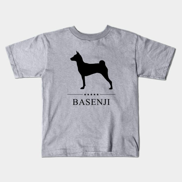 Basenji Black Silhouette Kids T-Shirt by millersye